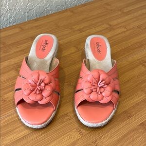 Softspots Coral Floral Espadrille Slides